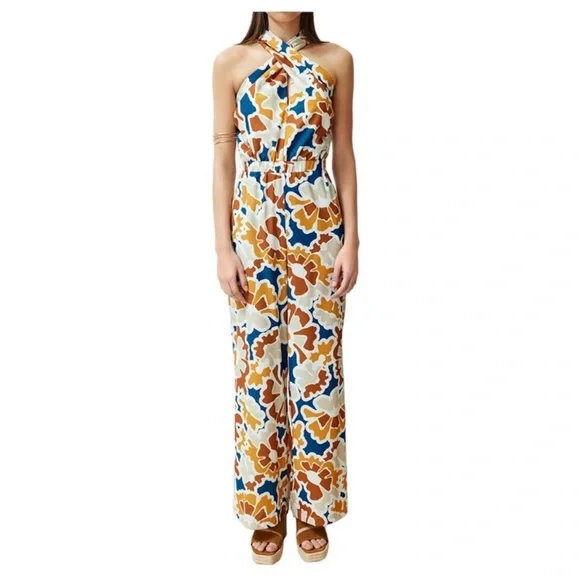 Anthropologie printed halter jumpsuit - Picture 1 of 7